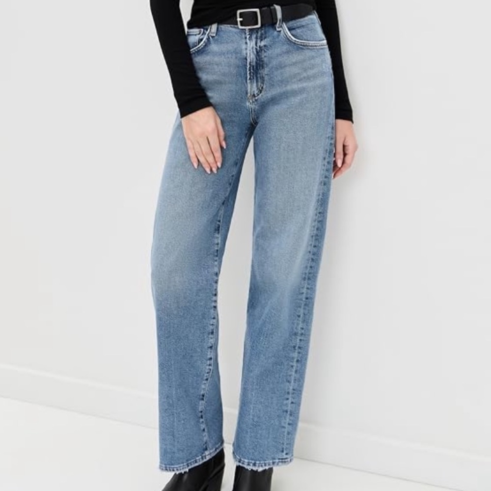 Agolde Women’s Straight Leg Jeans in Light Blue Wash